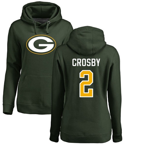 Green Bay Packers Green Women #2 Crosby Mason Name And Number Logo Nike NFL Pullover Hoodie->green bay packers->NFL Jersey